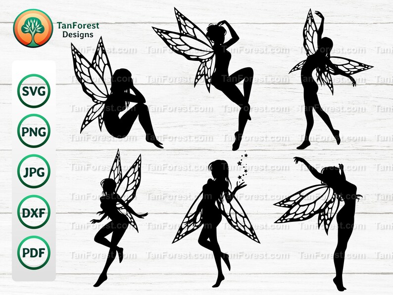 Fairy SVG Bundle, Fairy Clipart, Fairy Silhouette svg, Garden fairy, Forest fairy. Svg, png, dxf Cut files for Cricut and Silhouette